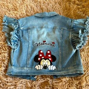 MonnaLisa, denim shirt sleeve jacket , Minnie Mouse, so cute, great condition!